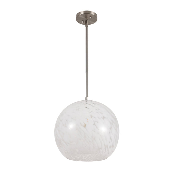 Safavieh Ines, 14.25-Inch Nickel Metal & Glass Pendant Light — Adjustable Height, Timeless Modern-Classic Glow PND4224A