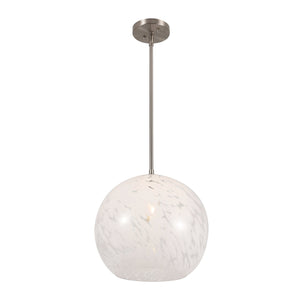 Safavieh Ines, 14.25-Inch Nickel Metal & Glass Pendant Light — Adjustable Height, Timeless Modern-Classic Glow PND4224A