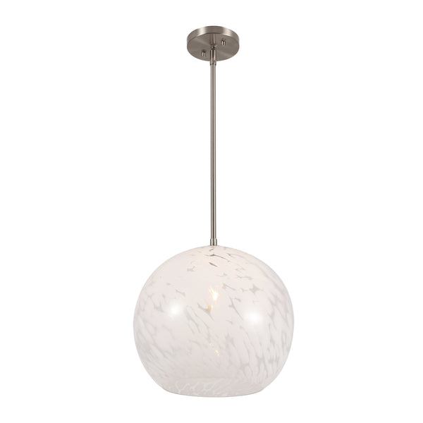 Safavieh Ines, 14.25-Inch Nickel Metal & Glass Pendant Light — Adjustable Height, Timeless Modern-Classic Glow PND4224A