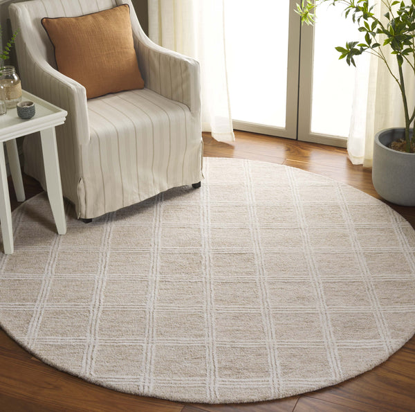 Safavieh Pine Elegant Hand-tufted Area Rug In Soothing Tones For Cozy Comfort And Timeless Style Beige ,Ivory Wool & Cotton Pne103b-5