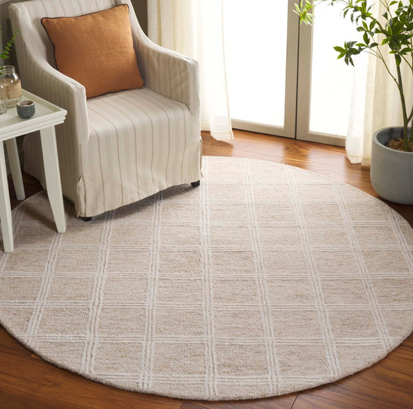 Safavieh Pine Hand-tufted 8x10 Feet Area Rug - Luxurious Wool-cotton Blend For Timeless Home Elegance Beige ,Ivory Wool & Cotton Pne103b-3sq