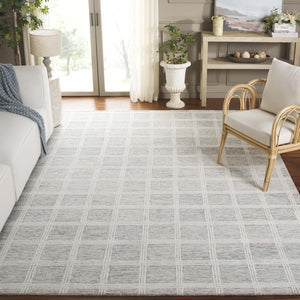 Safavieh Pine Elegant Hand-tufted Area Rug In Soothing Tones For Cozy Comfort And Timeless Style Grey ,Ivory Wool & Cotton Pne103f-6r