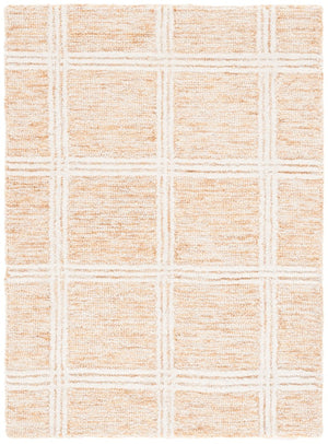 Safavieh Pine Hand Tufted Wool Geometric Accent Rug Artisan Crafted for Entryway or Bedside Orange Ivory PNE103P-2