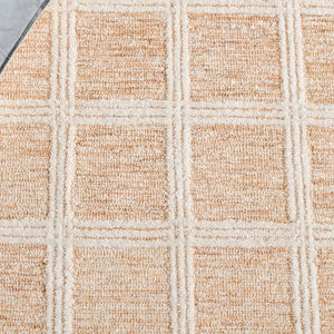 Safavieh Pine Hand Tufted Wool Geometric Accent Rug Artisan Crafted for Entryway or Bedside Orange Ivory PNE103P-2