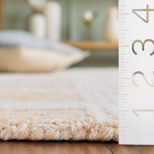 Safavieh Pine Hand Tufted Wool Geometric Accent Rug Artisan Crafted for Entryway or Bedside Orange Ivory PNE103P-2