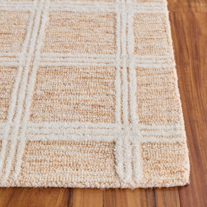 Safavieh Pine Hand Tufted Wool Geometric Accent Rug Artisan Crafted for Entryway or Bedside Orange Ivory PNE103P-2