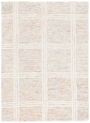 Safavieh Pine Hand Tufted Wool Geometric Accent Rug Artisan Crafted for Entryway or Bedside Rust Ivory PNE103Q-2