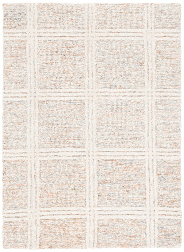 Safavieh Pine Hand Tufted Wool Geometric Accent Rug Artisan Crafted for Entryway or Bedside Rust Ivory PNE103Q-2