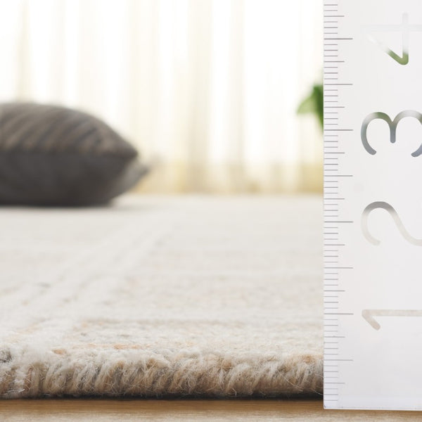 Safavieh Pine Hand Tufted Wool Geometric Accent Rug Artisan Crafted for Entryway or Bedside Rust Ivory PNE103Q-2