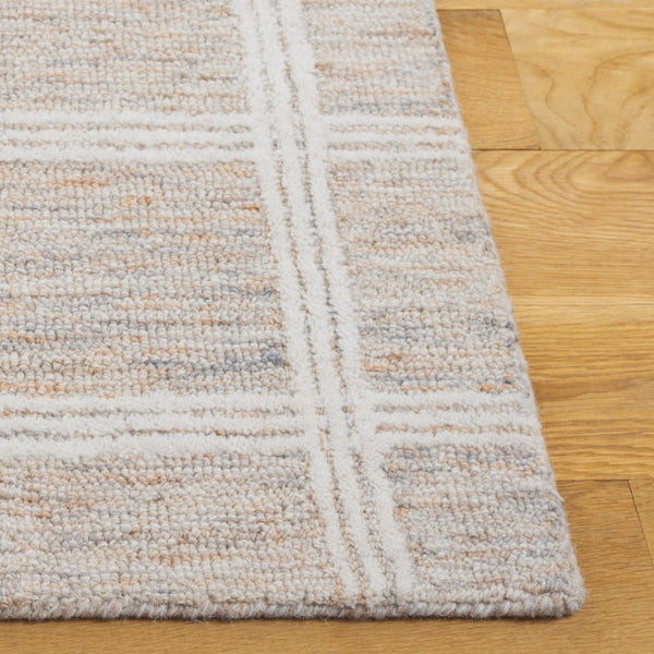 Safavieh Pine Hand Tufted Wool Geometric Accent Rug Artisan Crafted for Entryway or Bedside Rust Ivory PNE103Q-2