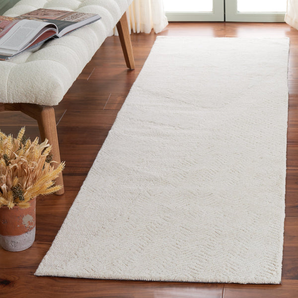 Safavieh Pine Hand-tufted Ivory Wool & Cotton Area Rug, 8x10 Ft Chevron Pattern For Timeless Elegance Ivory Wool & Cotton Pne108a-8