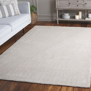 Safavieh Pine Hand-tufted Ivory Wool & Cotton Area Rug, 8x10 Ft Chevron Pattern For Timeless Elegance Ivory Wool & Cotton Pne108a-8