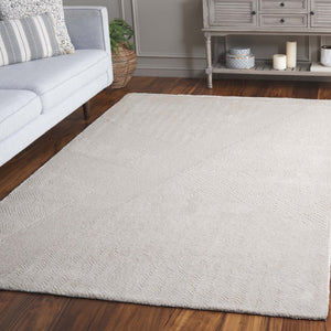 Safavieh Pine Hand-Tufted Ivory Chevron Wool Runner for Hallways and Entryways 6'-0" x 9'-0" PNE108A-6