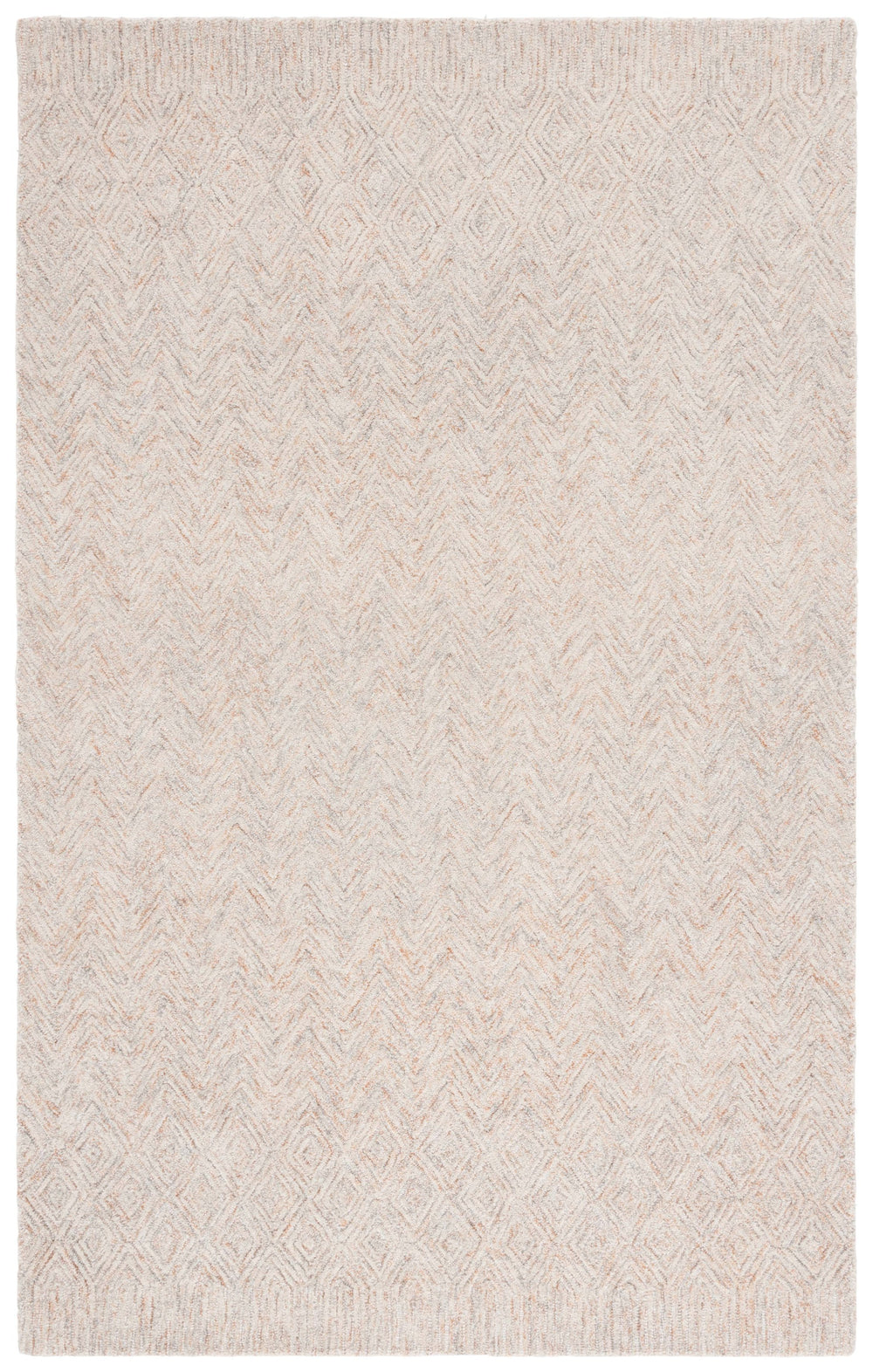 Safavieh Pine Hand-tufted Wool And Cotton Runner Rug – Elegant Diamond Chevron Design For Timeless Decor Rust ,Light Grey Wool & Cotton Pne110p-6r