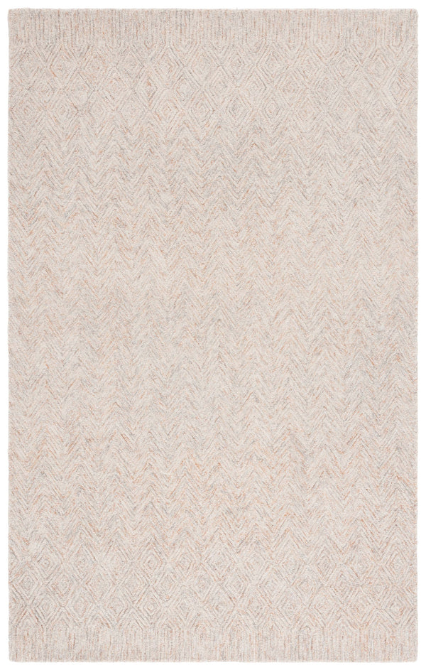 Safavieh Pine Hand-tufted Wool And Cotton Runner Rug – Elegant Diamond Chevron Design For Timeless Decor Rust ,Light Grey Wool & Cotton Pne110p-6r