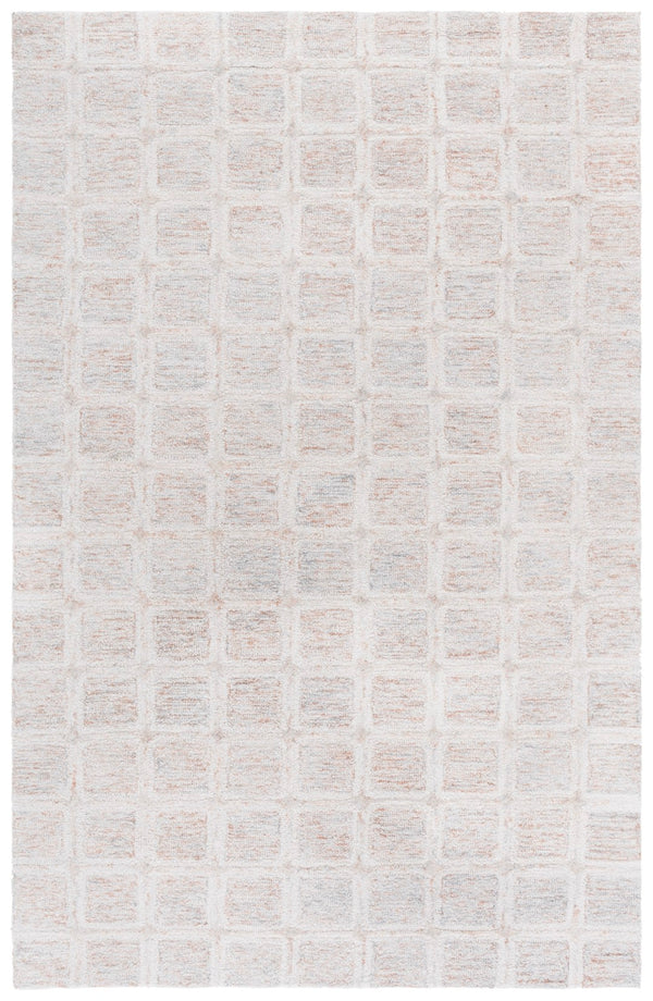 Safavieh Pine Modern Handcrafted Area Rug - Elegant Artisanal Design In Soft Wool For Cozy Home Decor Rust ,Grey Wool Pile Pne117p-4