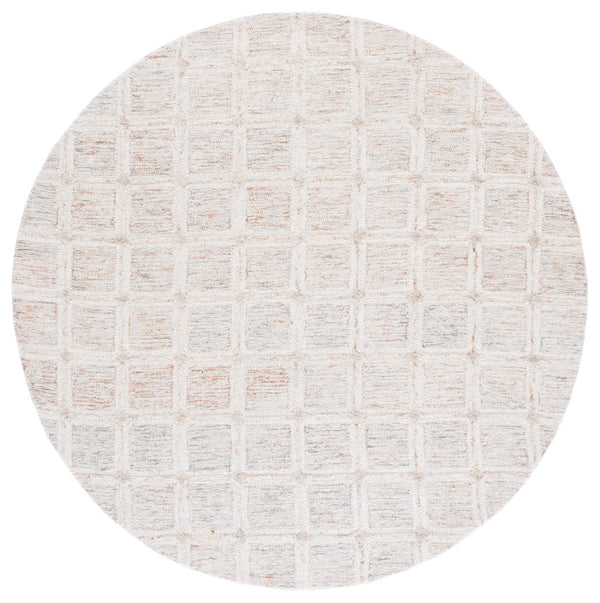 Safavieh Pine Modern Handcrafted Area Rug - Elegant Artisanal Design In Soft Wool For Cozy Home Decor Rust ,Grey Wool Pile Pne117p-4