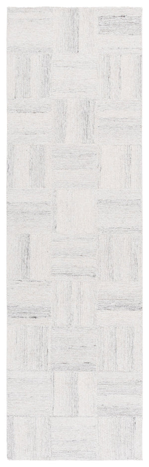 Safavieh Pine Handcrafted Wool Area Rug With Geometric Block Pattern – Elevate Your Living Space Today! Ivory ,Grey Wool Pile Pne201a-6sq