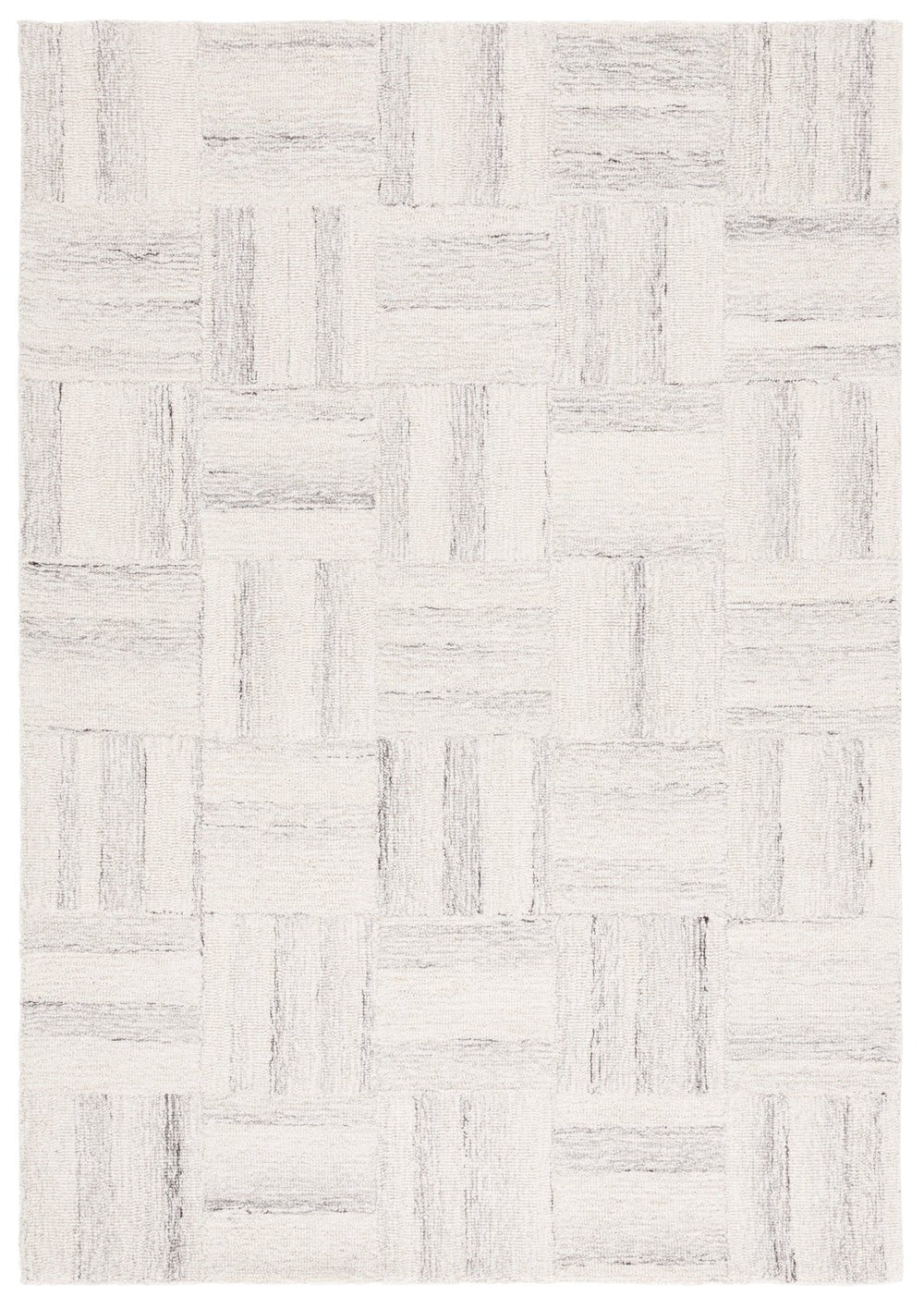 Safavieh Pine Handcrafted Wool Area Rug With Geometric Block Pattern – Elevate Your Living Space Today! Ivory ,Grey Wool Pile Pne201a-6sq