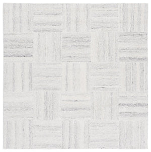 Safavieh Pine Handcrafted Wool Area Rug With Geometric Block Pattern – Elevate Your Living Space Today! Ivory ,Grey Wool Pile Pne201a-6sq