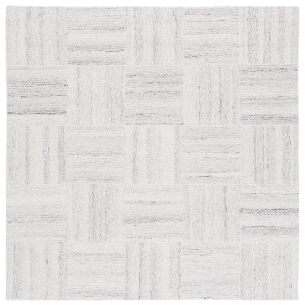 Safavieh Pine Handcrafted Wool Area Rug With Geometric Block Pattern – Elevate Your Living Space Today! Ivory ,Grey Wool Pile Pne201a-6sq