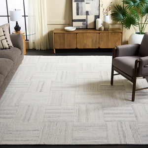 Safavieh Pine Luxurious Hand-tufted Wool Area Rug With Elegant Geometric Design - Perfect For Modern Interiors Ivory ,Grey Wool Pile Pne201a-6