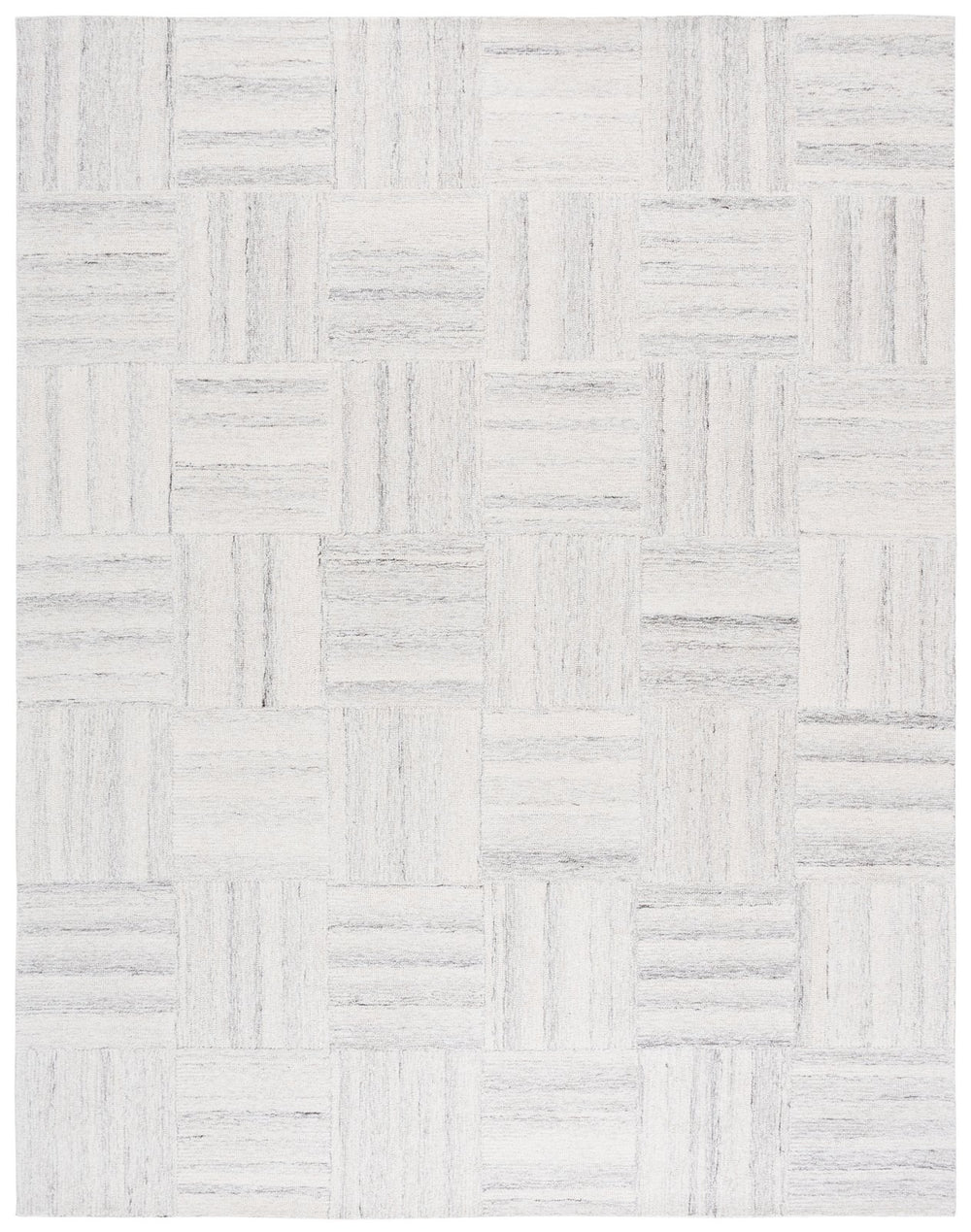 Safavieh Pine Handcrafted Wool Area Rug With Geometric Block Pattern – Elevate Your Living Space Today! Ivory ,Grey Wool Pile Pne201a-6sq