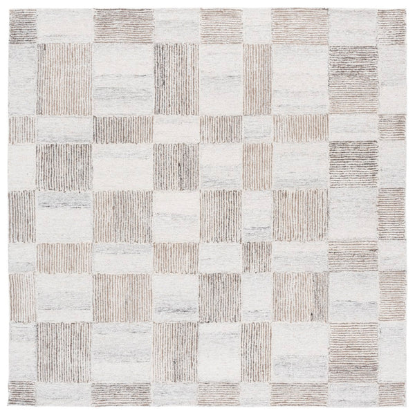 Safavieh Pine Hand-tufted Wool Area Rug - Modern Textured Design For Cozy, Stylish Home Décor Essentials Beige ,Brown Wool Pile Pne202b-6