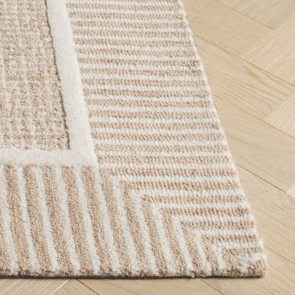 Safavieh Pine Hand-Tufted Wool Area Rug Neutral Ivory Palette Plush Pile Modern Living Room Beige 8'-0" x 10'-0" PNE301B-8