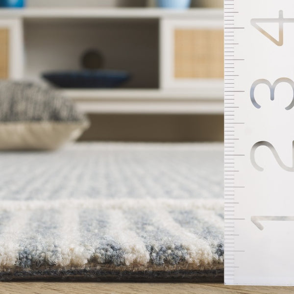 Safavieh Pine Hand-Tufted Wool Area Rug Neutral Ivory Palette Plush Pile Modern Living Room Blue 4'-0" x 6'-0" PNE301M-4