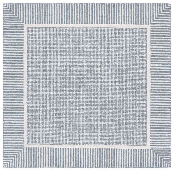 Safavieh Pine Hand-Tufted Wool Area Rug Neutral Ivory Palette Plush Pile Modern Living Room Blue 6'-0" x 6'-0" - A PNE301M-6R