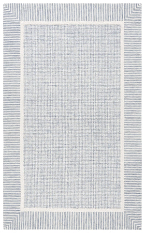 Safavieh Pine Hand-Tufted Wool Area Rug Neutral Ivory Palette Plush Pile Modern Living Room Blue 6'-0" x 9'-0" PNE301M-6