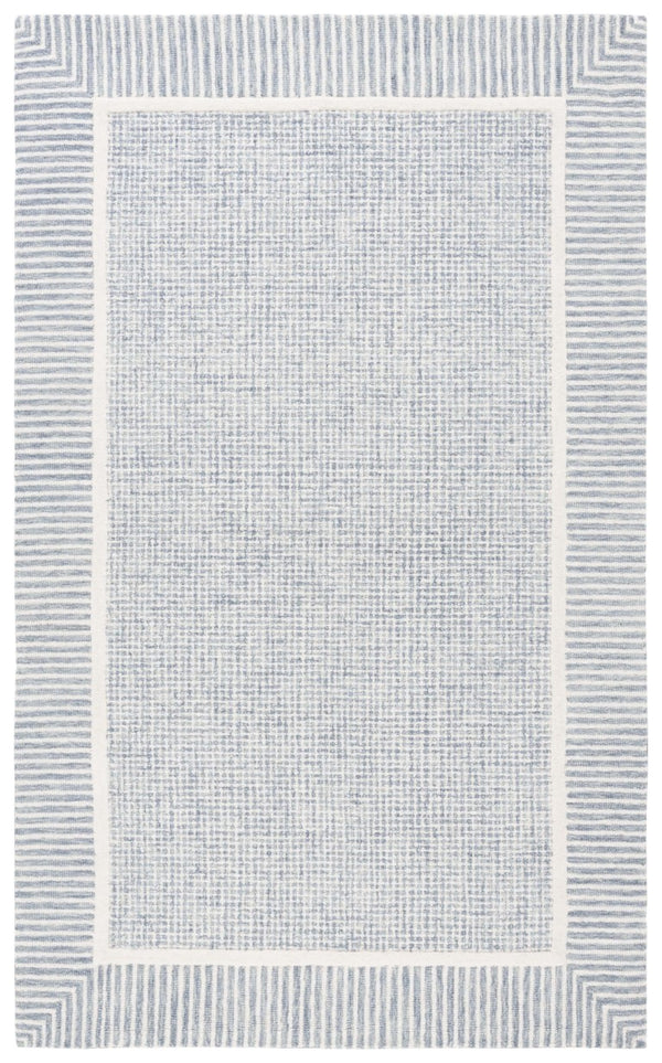 Safavieh Pine Hand-Tufted Wool Area Rug Neutral Ivory Palette Plush Pile Modern Living Room Blue 6'-0" x 9'-0" PNE301M-6