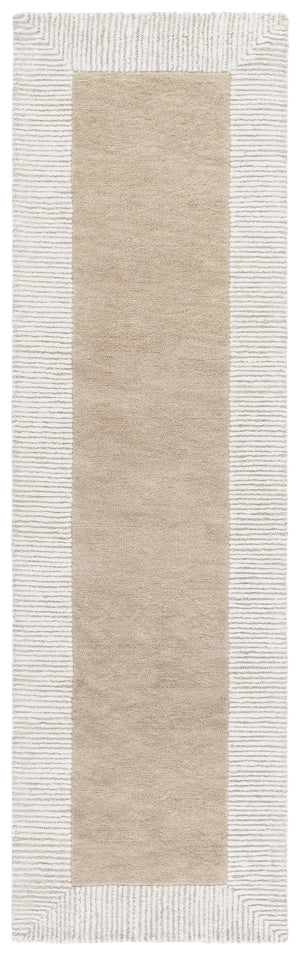 Safavieh Pine Hand-Tufted Dark Beige Ivory Wool Rug — Plush Low-Profile 3/8" Pile, Modern Timeless Style 5'-0" x 8'-0" PNE302B-5