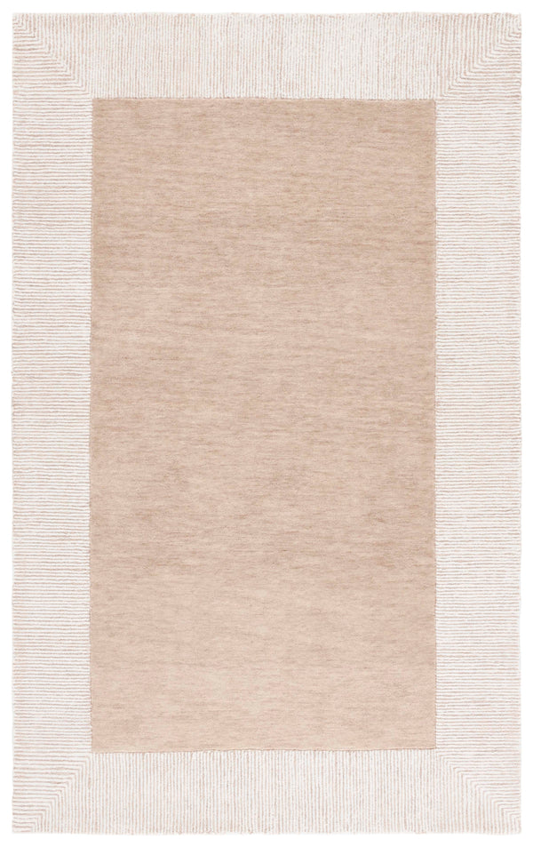 Safavieh Pine Hand-Tufted Dark Beige Ivory Wool Rug — Plush Low-Profile 3/8" Pile, Modern Timeless Style 5'-0" x 8'-0" PNE302B-5