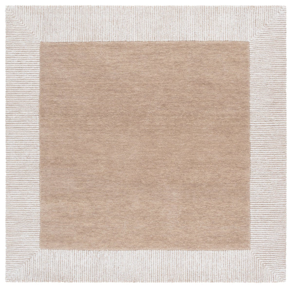 Safavieh Pine Hand-Tufted Dark Beige Ivory Wool Rug — Plush Low-Profile 3/8" Pile, Modern Timeless Style 5'-0" x 8'-0" PNE302B-5