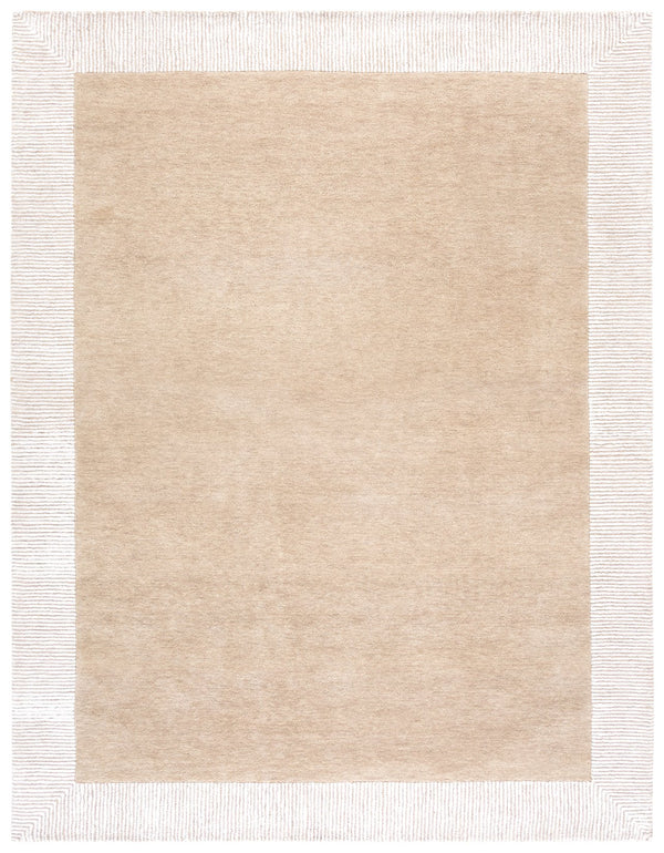 Safavieh Pine Hand-Tufted Wool Rug In Dark Beige & Ivory—Plush Low-Profile Texture, Durable Modern Accent 4'-0" x 6'-0" PNE302B-4