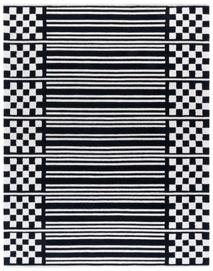 Safavieh Pine Hand-Tufted Wool Rug In Black & Ivory Geometric Design — Low 3/8" Pile, Durable Artisanal Quality 5'-0" x 8'-0" PNE303Z-5