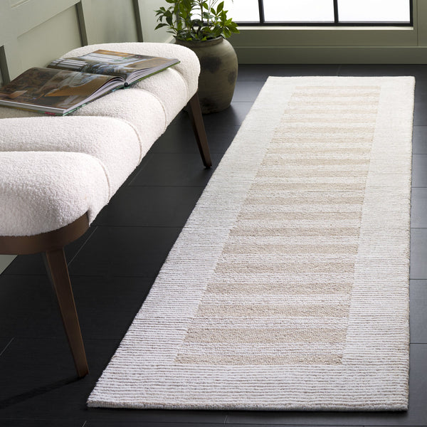 Safavieh Pine Hand-Tufted Wool Rug In Dark Beige & Ivory — Low-Profile Plush Pile, Artisanal Indian Craftsmanship 5'-0" x 8'-0" PNE304B-5