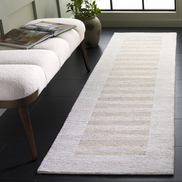 Safavieh Pine Hand Tufted Wool Runner Rug for Hallways with Ivory Tones and Cushioned Pile Beige 2'-3" x 8'-0" PNE304B-28