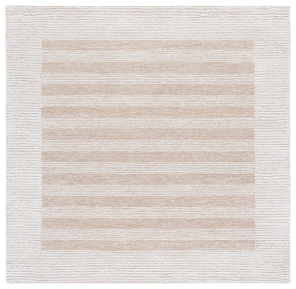 Safavieh Pine Hand-Tufted Wool Rug In Dark Beige & Ivory — Low-Profile Plush Pile, Artisanal Indian Craftsmanship 5'-0" x 8'-0" PNE304B-5