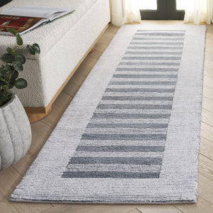Safavieh Pine Elegant Hand-tufted Wool Runner Rug - Chic Contemporary Design For Luxurious Home Decor Blue ,Ivory Wool Pile Pne304m-28