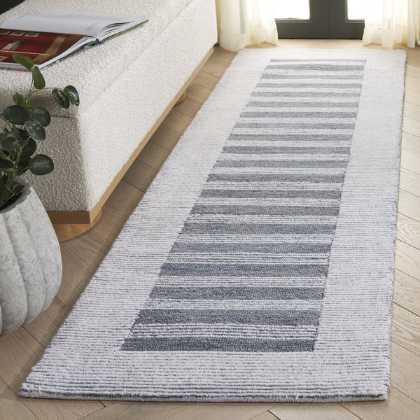 Safavieh Pine Elegant Hand-tufted Wool Runner Rug - Chic Contemporary Design For Luxurious Home Decor Blue ,Ivory Wool Pile Pne304m-28