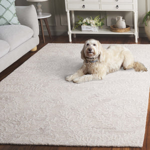 Safavieh Pine Hand-tufted Wool Runner Rug - Elegant Floral Design For Hallways And Home Décor Luxury Beige ,Ivory Wool Pile Pne401b-5