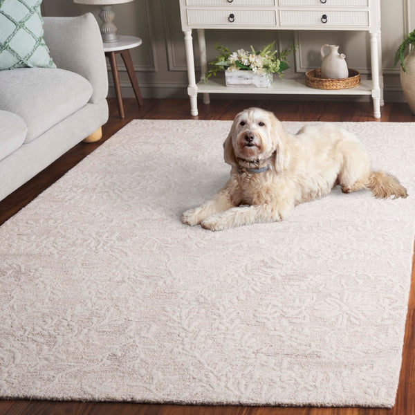 Safavieh Pine Floral Wool Pile Rug - Luxurious Hand-tufted Design For Timeless Elegance In Any Space Beige ,Ivory Wool Pile Pne401b-6
