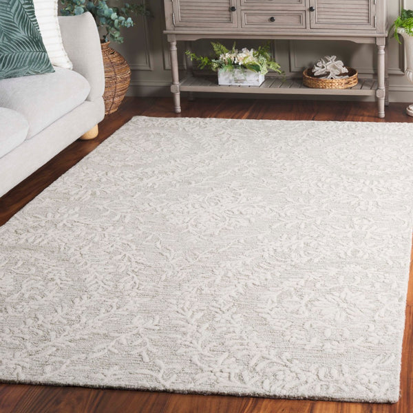 Safavieh Pine Floral Wool Pile Rug - Luxurious Hand-tufted Design For Timeless Elegance In Any Space Light Green ,Ivory Wool Pile Pne401w-6