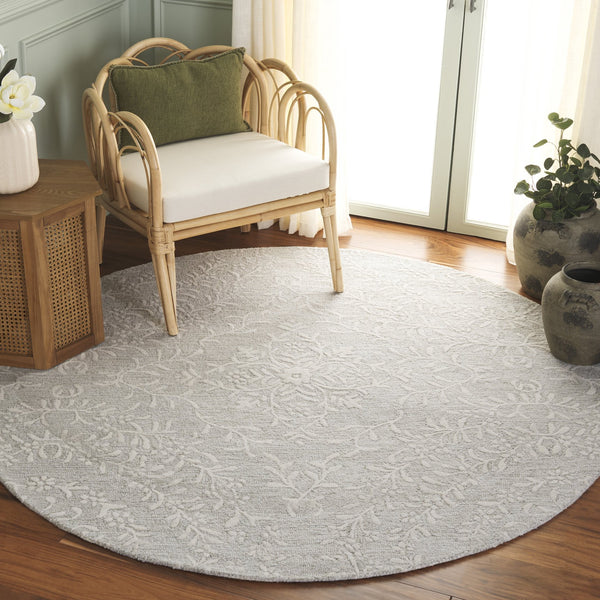 Safavieh Pine Hand-tufted Wool Runner Rug - Elegant Floral Design For Hallways And Home Décor Luxury Light Green ,Ivory Wool Pile Pne401w-6r