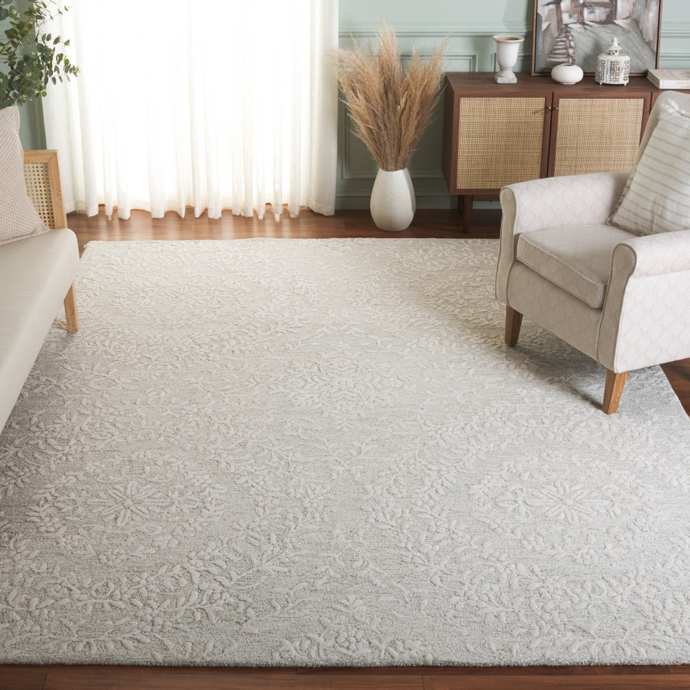 Safavieh Pine Floral Wool Pile Rug - Luxurious Hand-tufted Design For Timeless Elegance In Any Space Light Green ,Ivory Wool Pile Pne401w-6