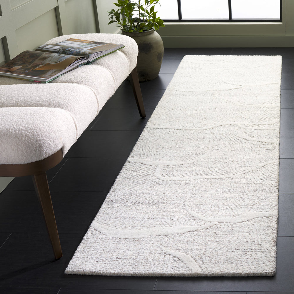 Safavieh Pine Hand-tufted Wool Runner Rug - Luxurious Modern Design For Hallways And Elegant Spaces Beige ,Ivory Wool Pile Pne402b-28