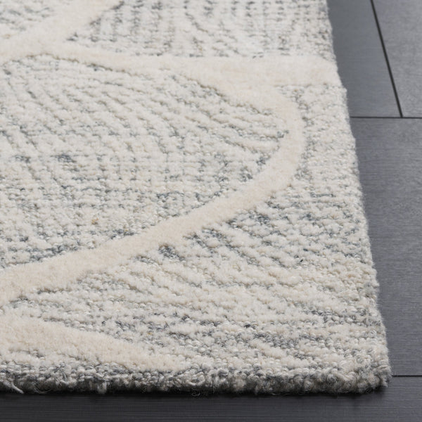 Safavieh Pine Hand-tufted Wool Runner Rug - Luxurious Modern Design For Hallways And Elegant Spaces Grey ,Ivory Wool Pile Pne402f-5